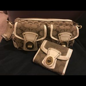 Vintage Coach Signature bag with matching Wallet